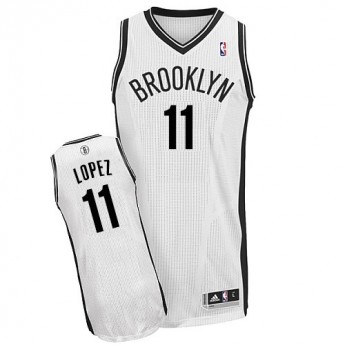 NBA Brooklyn Nets 11 Brook Lopez Authentic White Jerseys